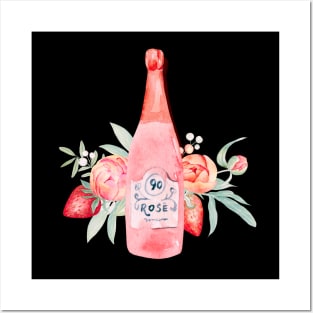 Cheers! Rosé with Peonies and Strawberries Posters and Art